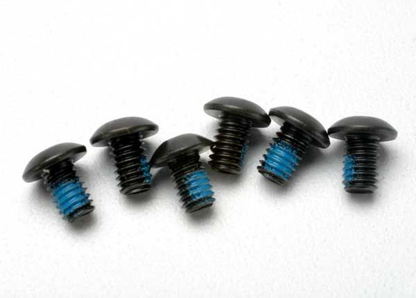 3939 - Traxxas Screws, 4x6mm button-head machine (hex drive) (with threadlock) (6)