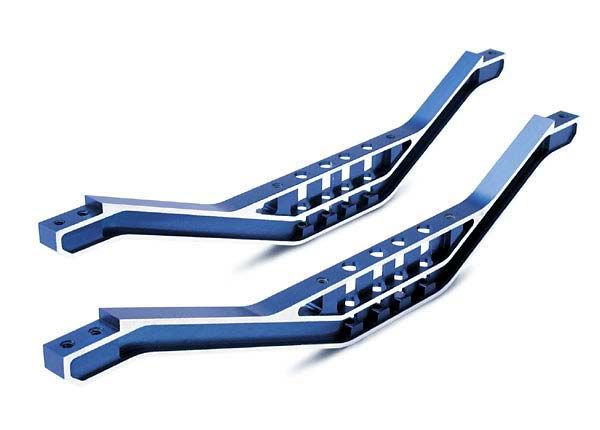 4923X - Chassis braces, lower machined 6061-T6 aluminum (blue) (2)/ hardware
