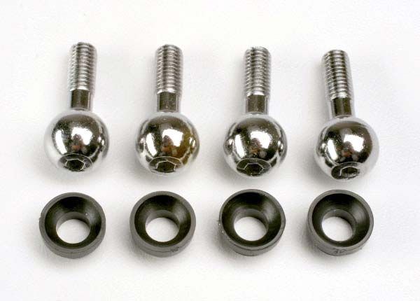 4933 Traxxas Pivot balls (4)/ pivot ball cap bushings (4)