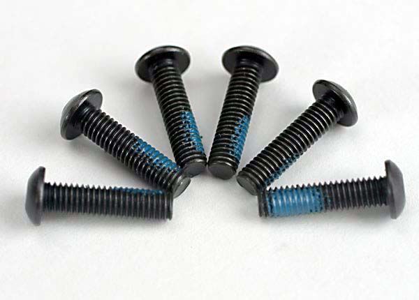 5282 - Traxxas Screws, 3x12mm button-head machine (6) (starter attachment screws with threadlock)