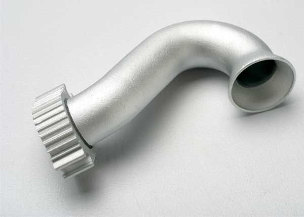 5340 Traxxas Exhaust Header (Tubular Aluminum, Silver Anodized)