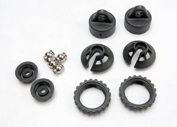 5465 - Caps and spring retainers, GTR shock (upper cap (2)/ hollow balls (2)/ bottom cap