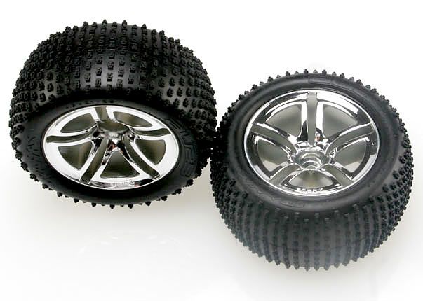 5572R - Tires & wheels, assembled, glued (2.8') (Twin-Spoke wheels, Alias tires, foam insert