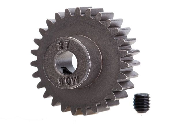 5647 - Gear, 27-T pinion (0.8 metric pitch, compatible with 32-pitch) (fits 5mm shaft)/ set screw