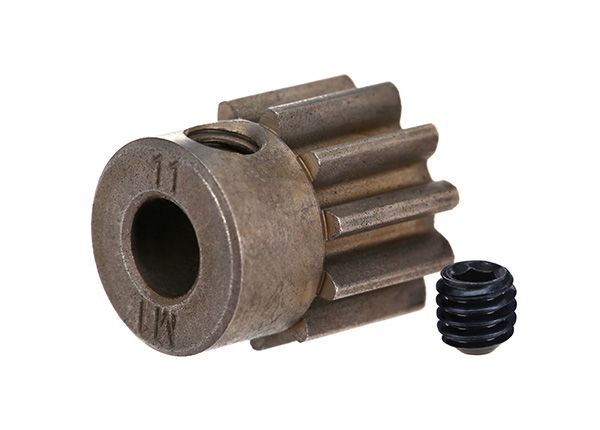 6484X Traxxas Gear, 11-T pinion (1.0 metric pitch) (fits 5mm shaft)/ set screw (compatible with steel spur gears)