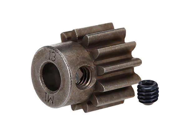 6486X - Gear, 13-T pinion (1.0 metric pitch) (fits 5mm shaft) / set screw