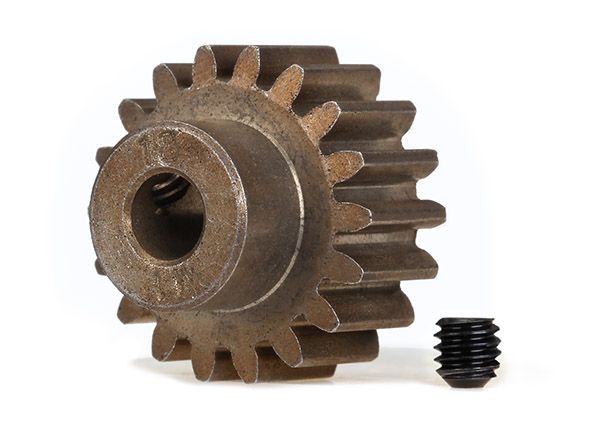 6491X - Gear, 18-T pinion (1.0 metric pitch) (fits 5mm shaft) / set screw