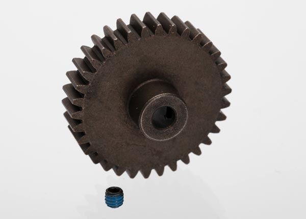 6493 Traxxas- Gear, 34-T pinion (1.0 metric pitch, 20° pressure angle) (fits 5mm shaft)/ set screw