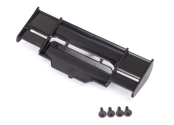 6721 Traxxas - Wing, Rustler® 4X4 (black)/ 3x8mm FCS (3) -