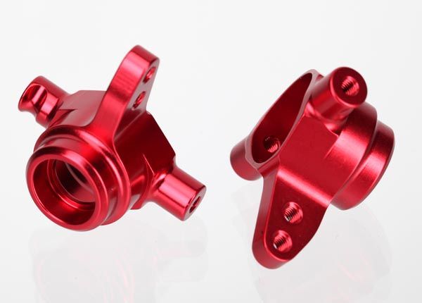 6837R - Traxxas Steering blocks, 6061-T6 aluminum (red-anodized), left & right