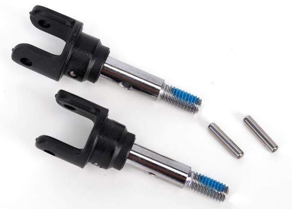 6854X Traxxas - Stub axles, front, heavy duty (2)/ yokes (2)/ pins (4)