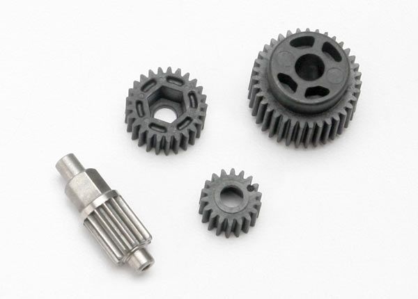 7093 - Gear set, transmission (includes 18T, 25T input gears, 13T idler gear (steel), 35T output gear, M3x13.75 screw pin)