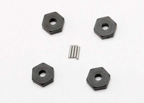 7154 Traxxas Wheel hubs, hex (4)/ axle pins (1.5x8mm) (4)