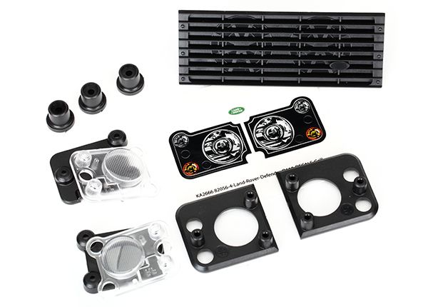 8013 Grille, Land Rover® Defender®/ grille mount (3)/ headlight housing (2)/ lens (2)/ headlight mount (2) (fits #8011 body)