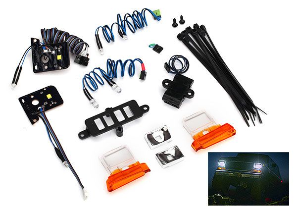 8036 LED light set (contains headlights, tail lights, side marker lights, and distribution block) (fits #8010 body, requires #8028 power supply)