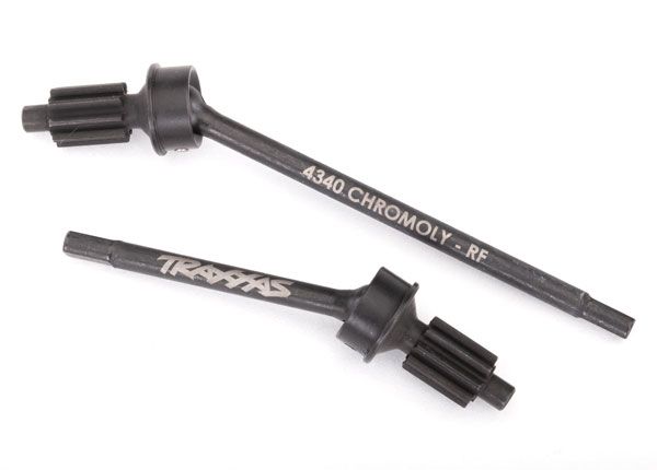 8062 - Traxxas Axle shaft, front, heavy duty (left & right)/ portal drive input gear (machined) (2) (assembled)