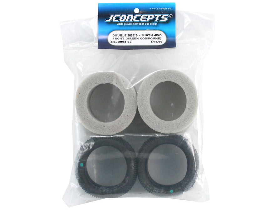 3003-02 JConcepts Double Dee's 2.2" 4WD 1/10 Front Buggy Tires (2) (Green)
