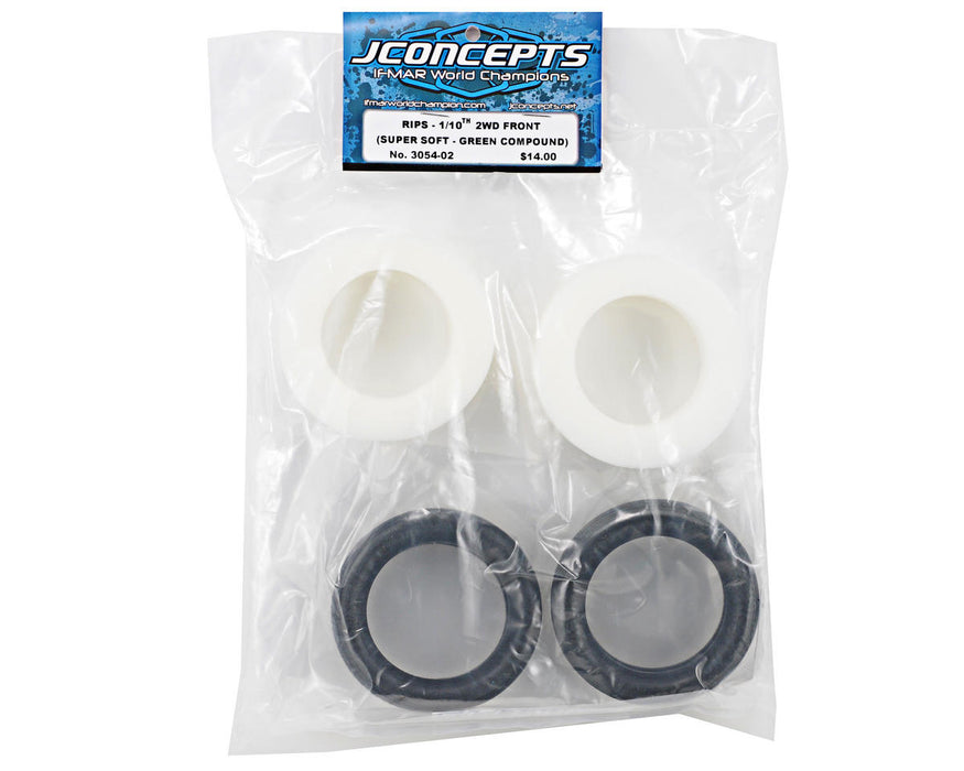 3054-02 JConcepts Rips 2.2" 2WD Front Buggy Tires (2) (Green)