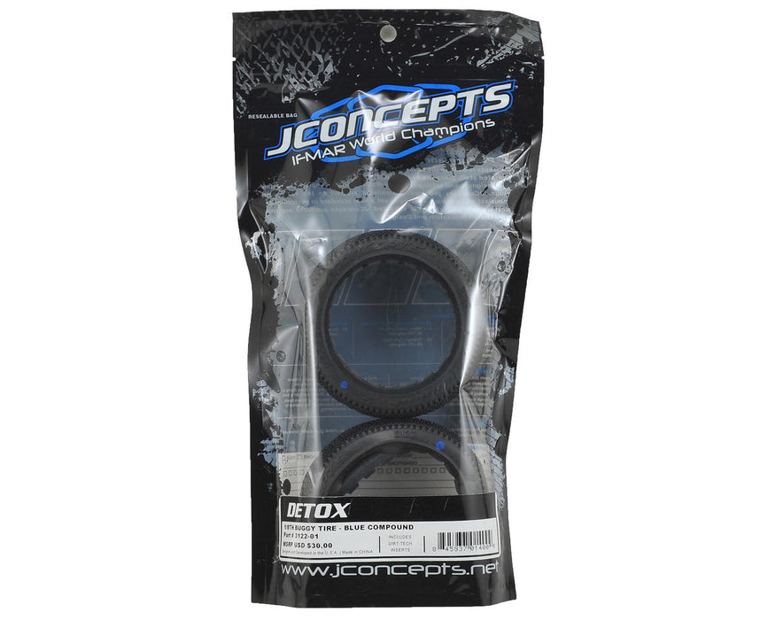 3122-01 JConcepts Detox 1/8 Buggy Tires (2) (Blue)