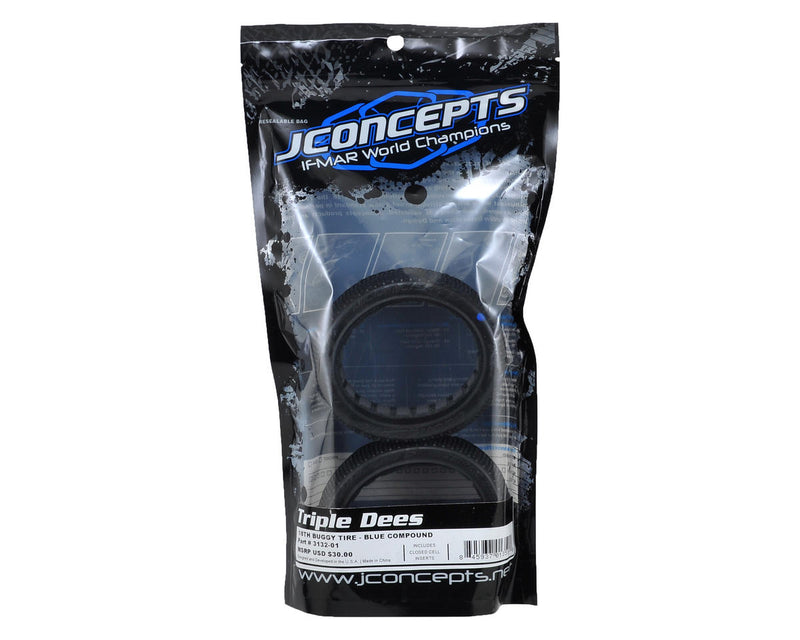 3132-01 JConcepts Triple Dees 1/8th Buggy Tires (2) (Blue)