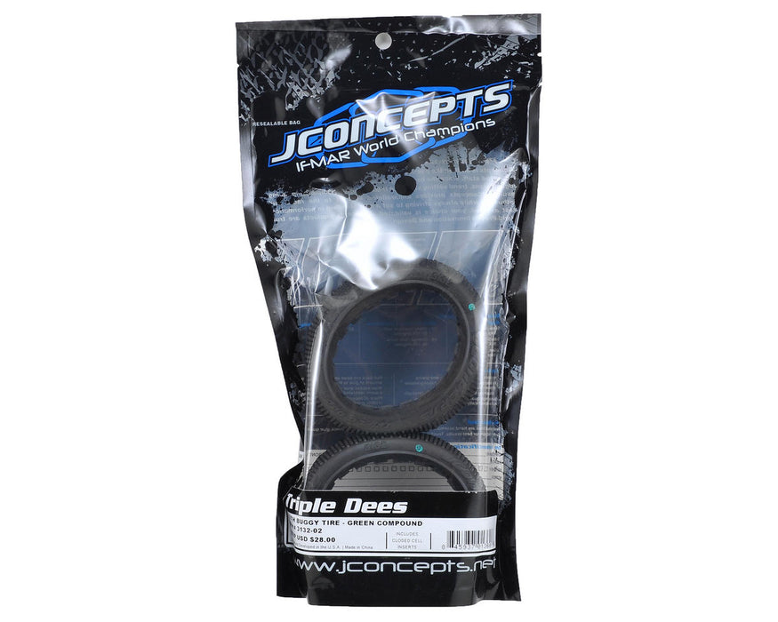 3132-02 JConcepts Triple Dees 1/8th Buggy Tires (2) (Green)