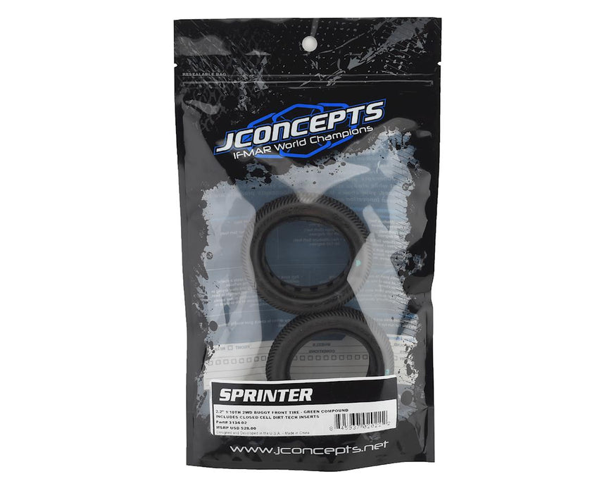 3134-02 JConcepts Sprinter 2.2" 2WD Front Buggy Dirt Oval Tires (2) (Green)