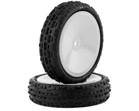 3137-101011 - JConcepts Swaggers 2.2" Pre-Mounted 2WD Front Buggy Carpet Tires (White) (2) (Pink) w/ 12mm Hex