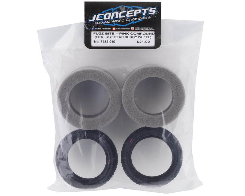 3152-010 JConcepts Fuzz Bite LP Carpet 2.2" Rear Buggy Tires (2) (Pink)