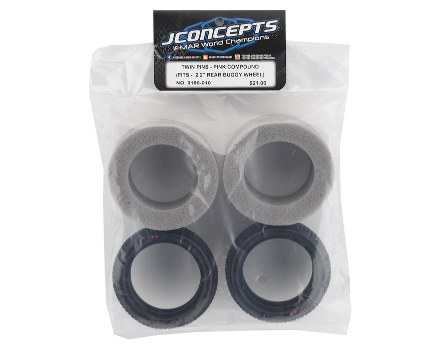 3190-010 JConcepts Twin Pins Carpet 2.2" Rear Buggy Tires (2) (Pink)