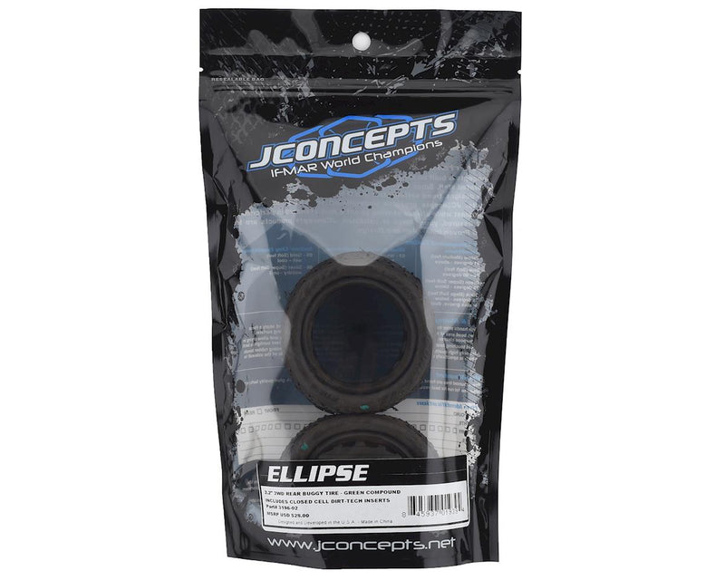 3196-02 JConcepts Ellipse 2.2" Rear 1/10 Buggy Tires (2) (Green)