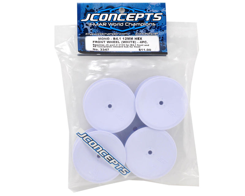 3347W JConcepts 12mm Hex Mono 2.2 Front Wheels (4) (B6/B5/RB6) (White)