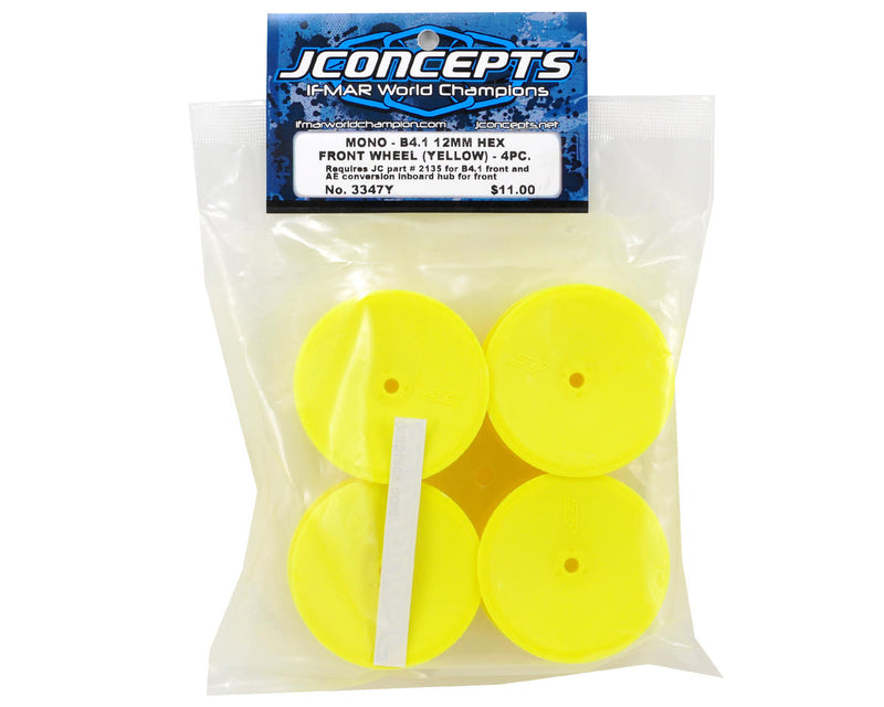 3347Y JConcepts 12mm Hex Mono 2.2 Front Wheels (4) (B6/B5/RB6) (Yellow)