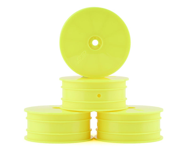 3353Y JConcepts 12mm Hex Mono 2.2 4WD Front Buggy Wheels (4) (Yellow) (22X-4, XB4, B74.1)