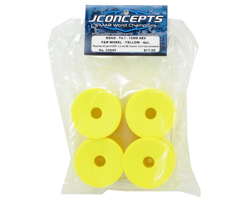3354Y JConcepts 12mm Hex Mono 1/10 Stadium Truck Wheel (4) (T4.1) (Yellow)