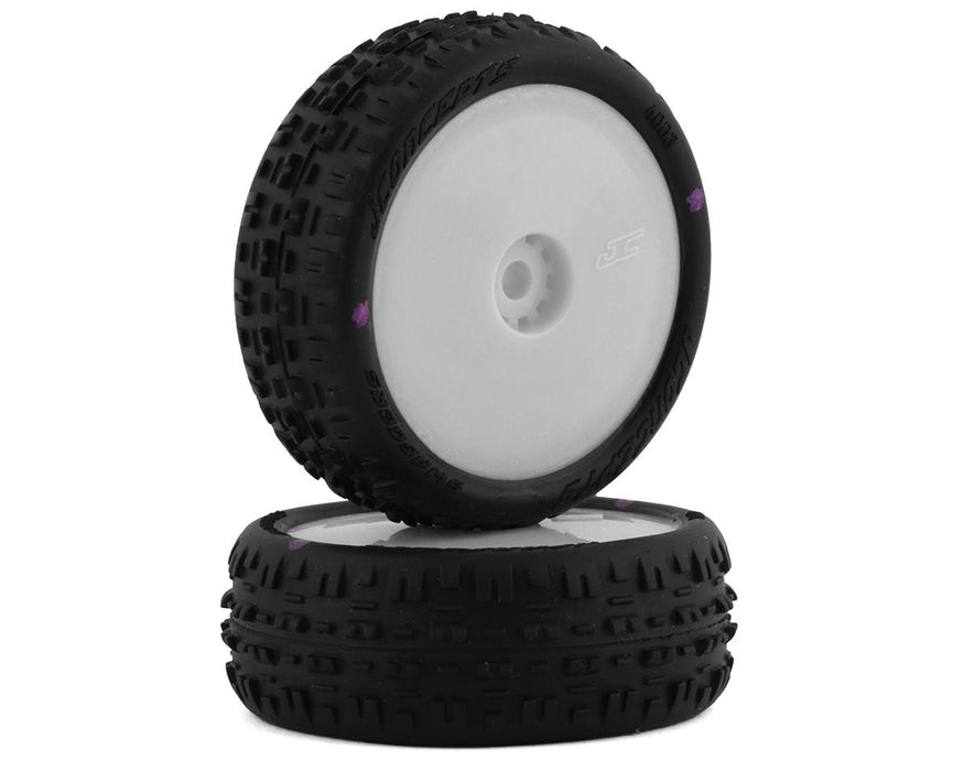4003-101011  JConcepts Mini-B Swagger Pre-Mounted Front Tires (White) (2) (Pink)