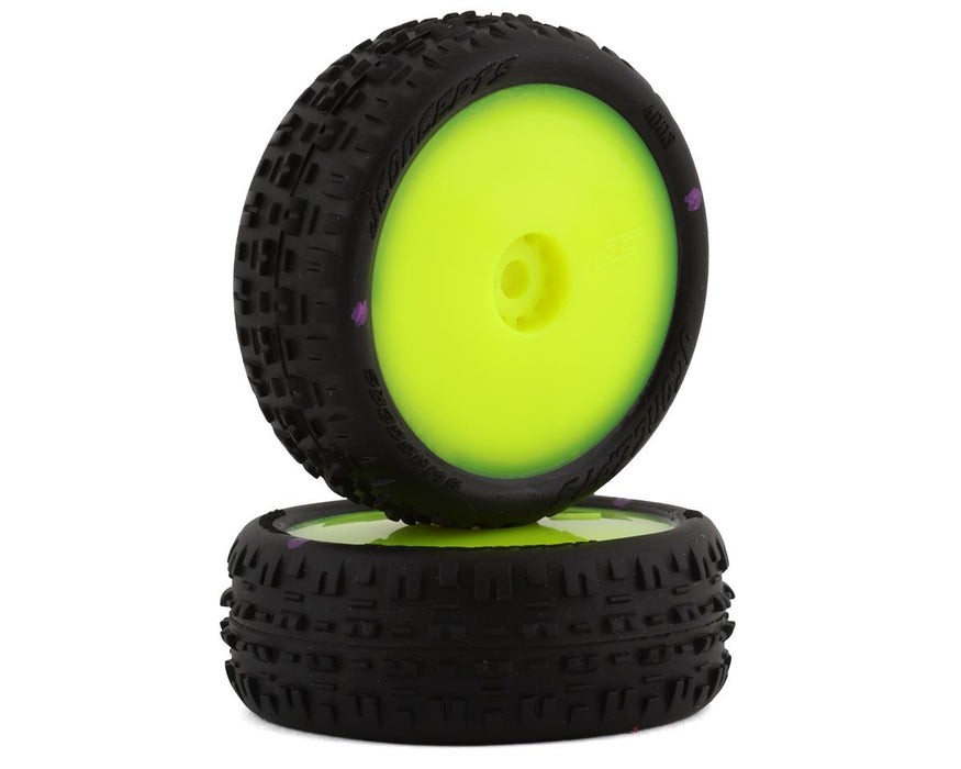 4003-201011 JConcepts Mini-B Swagger Pre-Mounted Front Tires (Yellow) (2) (Pink)