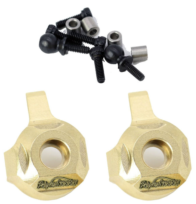 PHBSCX2407 - Powerhobby Brass Front Steering Knuckle Axial SCX24