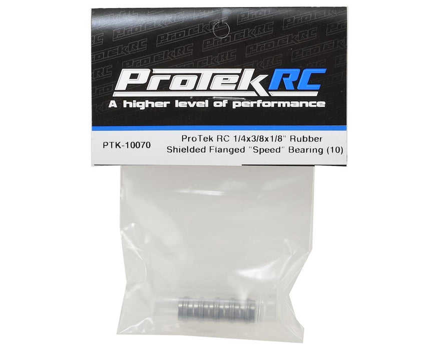 PTK-10070 ProTek RC 1/4x3/8x1/8" Rubber Shielded Flanged "Speed" Bearing (10)