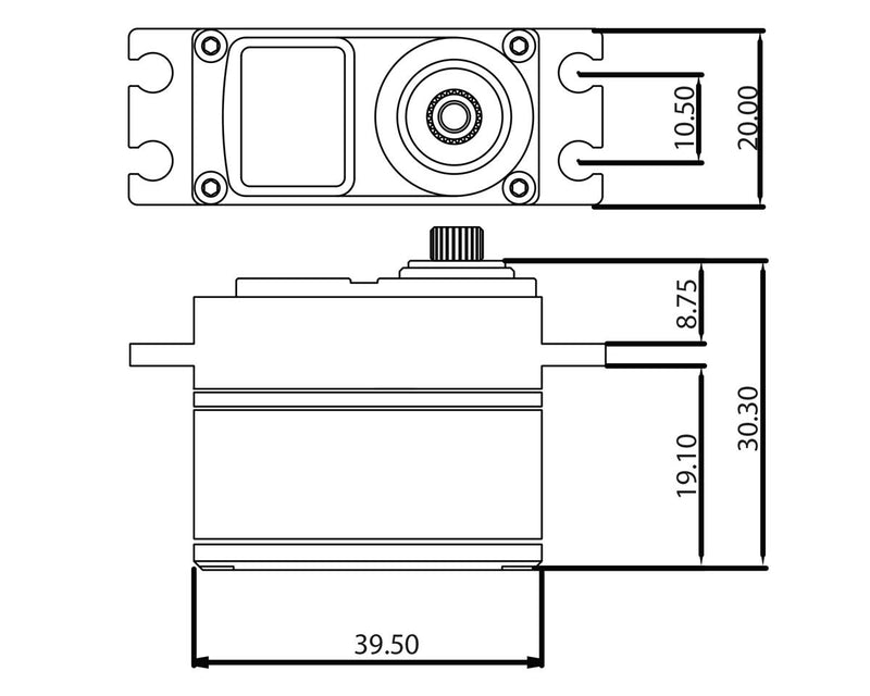 PTK-160T ProTek RC 160T Low Profile High Torque Metal Gear Servo High Voltage/Metal Case