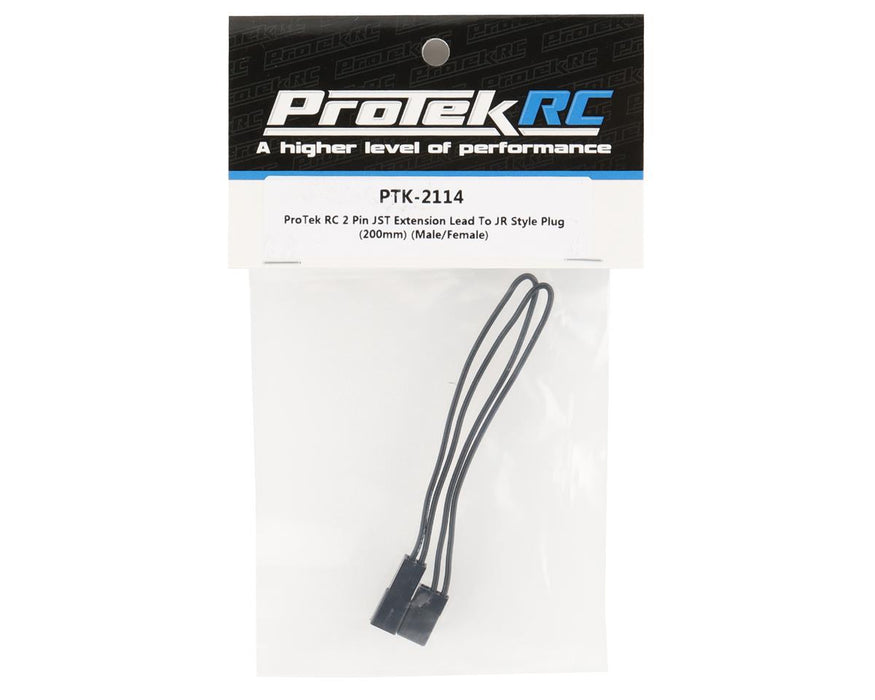PTK-2114 Protek RC 2 Pin JST Extension Lead to JR Servo Style Plug (200mm) (Male/Female)