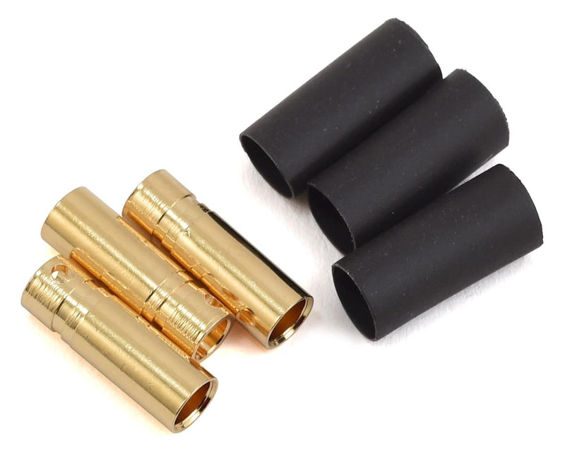 PTK-5064 ProTek RC 4mm Short Female Bullet Connector w/Shrink Tube (3)