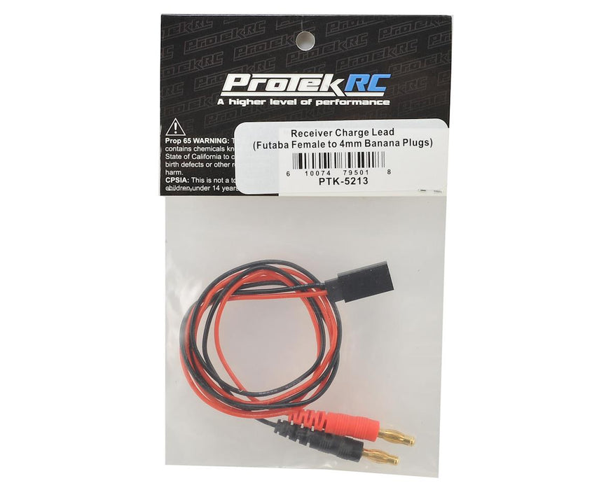 PTK-5213 ProTek RC Receiver Charge Lead (Futaba Female to 4mm Banana Plugs)
