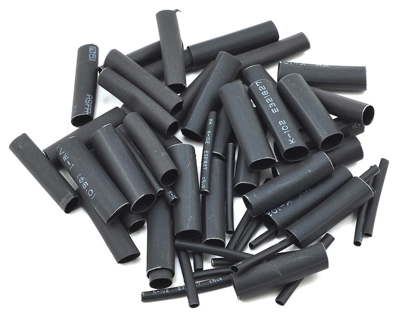 PTK-5453 ProTek RC 1.5, 5, 6 & 8mm Shrink Tubing Assortment Pack (Black) (20) (1" Length)