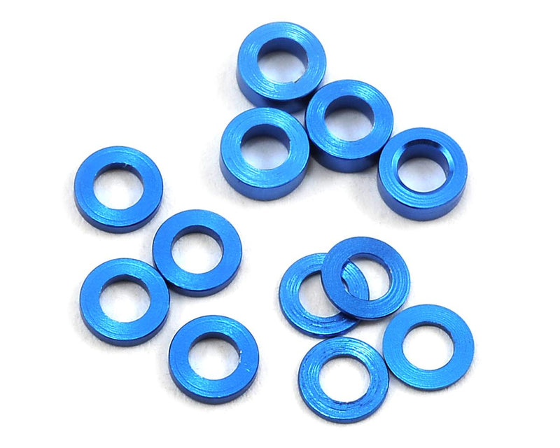 PTK-8371 - Protek RC Aluminum Ball Stud Washer Set (Blue) (12) (0.5mm, 1.0mm, 2.0mm)