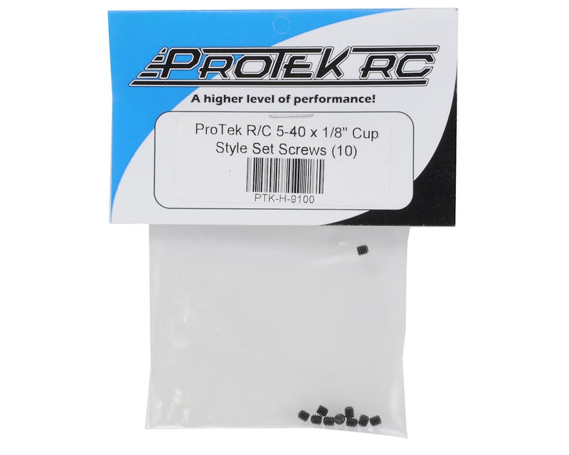 PTK-H-9100 Protek RC 5-40 x 1/8" High Strength Cup Style Set Screws