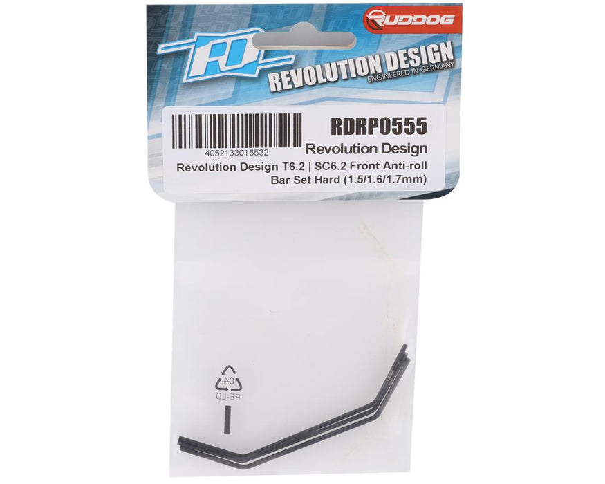 RDRP0555 Revolution Design T6.2/SC6.2 Front Anti-Roll Bar Set (Hard - 1.5/1.6/1.7mm)