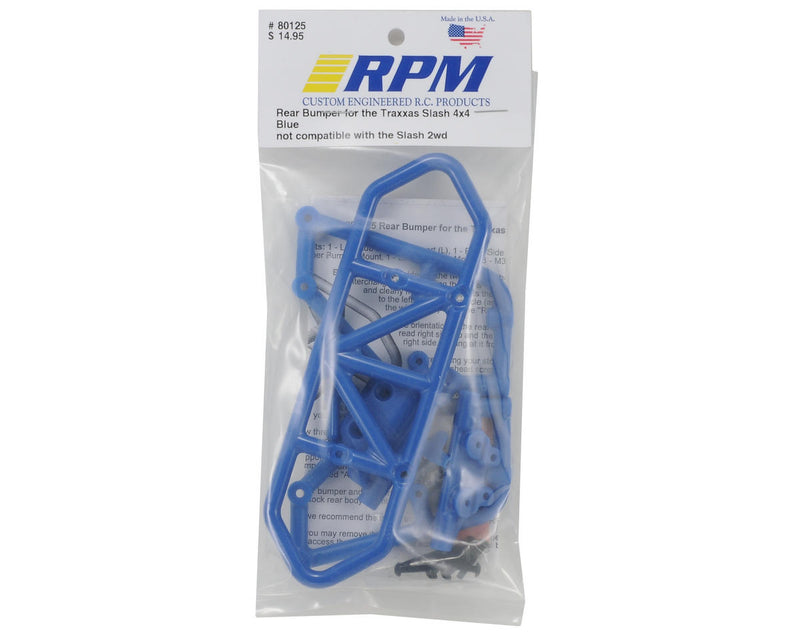 80125 RPM Rear Bumper for the Traxxas Slash 4x4 Blue