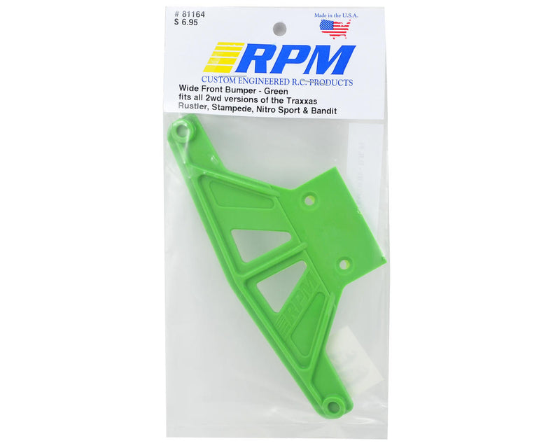 81164 RPM Wide Front Bumper Green 2wd Rustler, Stampede, Nitro Sport & Bandit