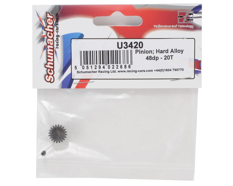 U3420 - Schumacher 48P Hard Anodized Aluminum Pinion Gear (3.17mm Bore) (20T)