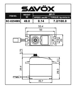 SC-0254MG Standard Digital Servo 0.14sec/100oz @ 6V SAVSC0254MG